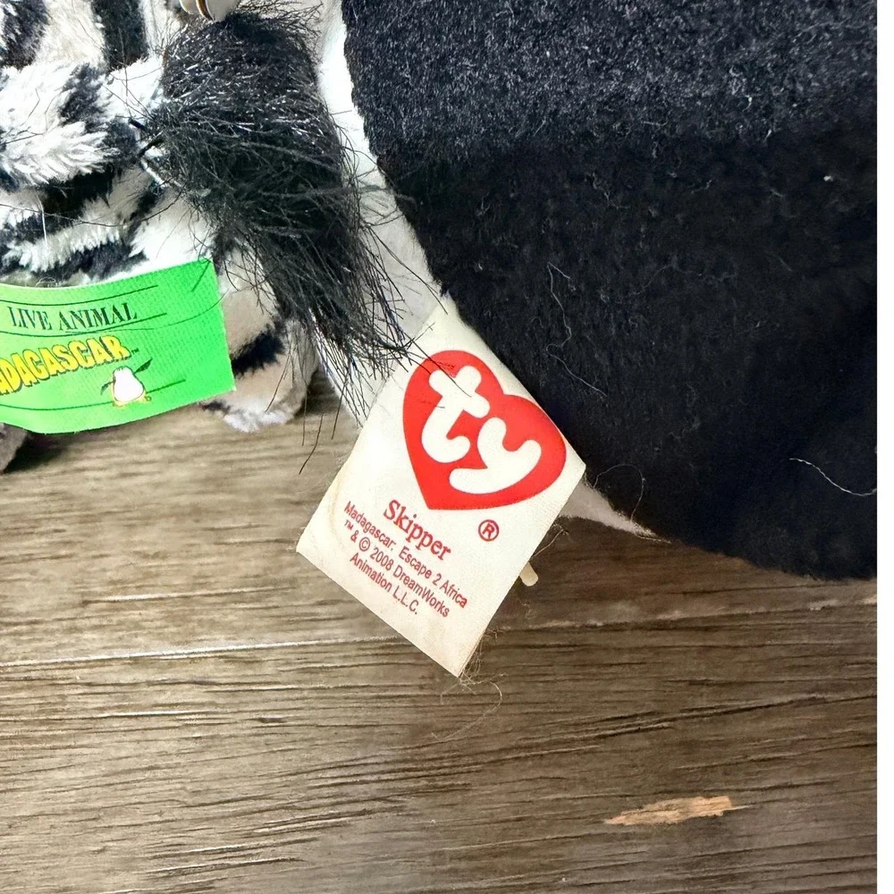 Madagascar Escape 2 Africa Ty Beanie Babies Plush Bundle Skipper Marty Gloria